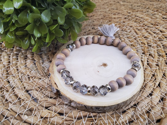 Gray Crystal Diffuser Bracelet