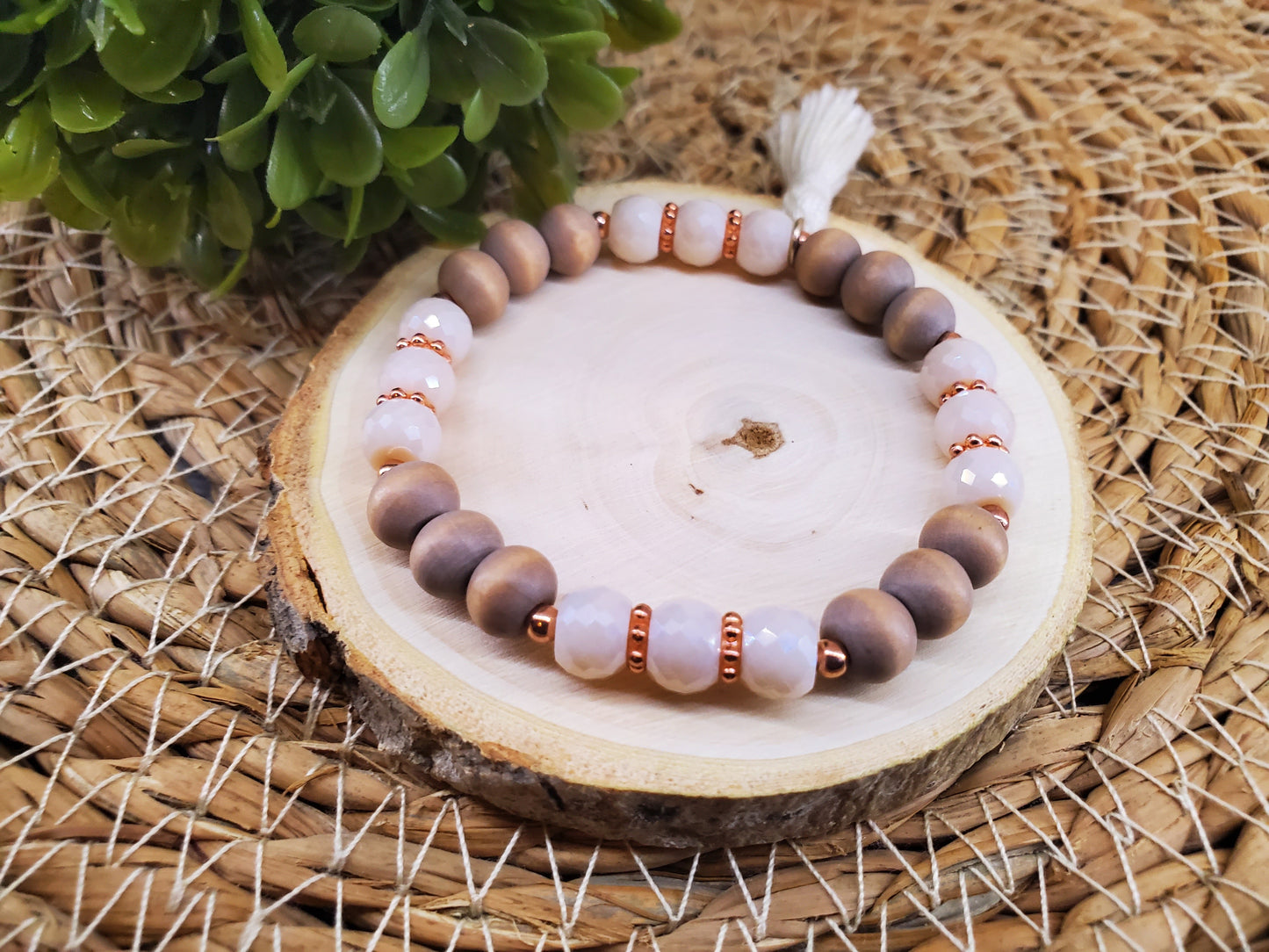 Creamy Milk Glass Diffuser Bracelet