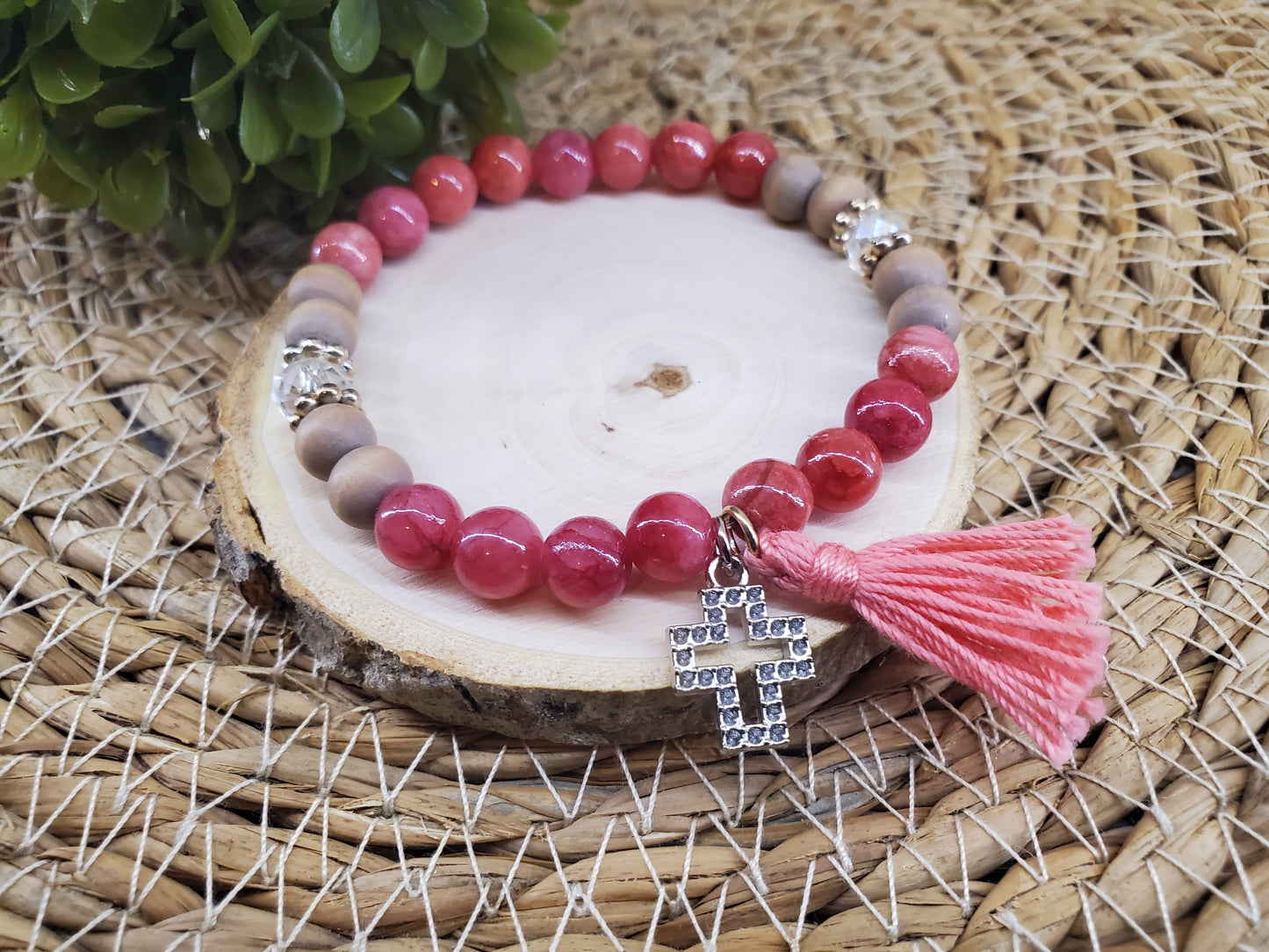 Ruby Red Jade Diffuser Bracelet