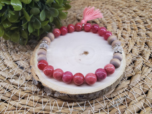 Ruby Red Jade Diffuser Bracelet