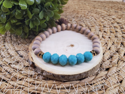 Teal Milk Glass Diffuser Bracelet