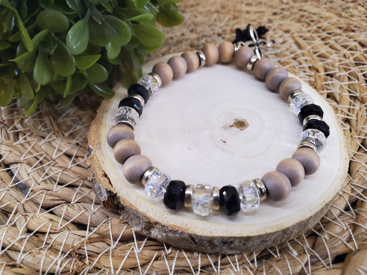 Black Crystal Diffuser Bracelet