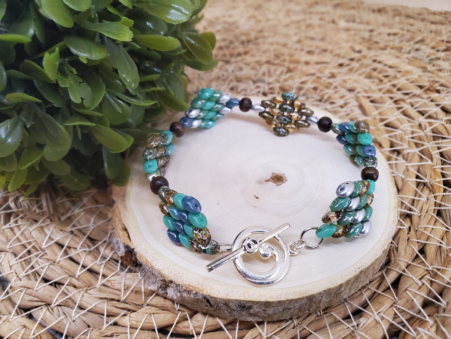 Green & Blue Diamond Bracelet Set