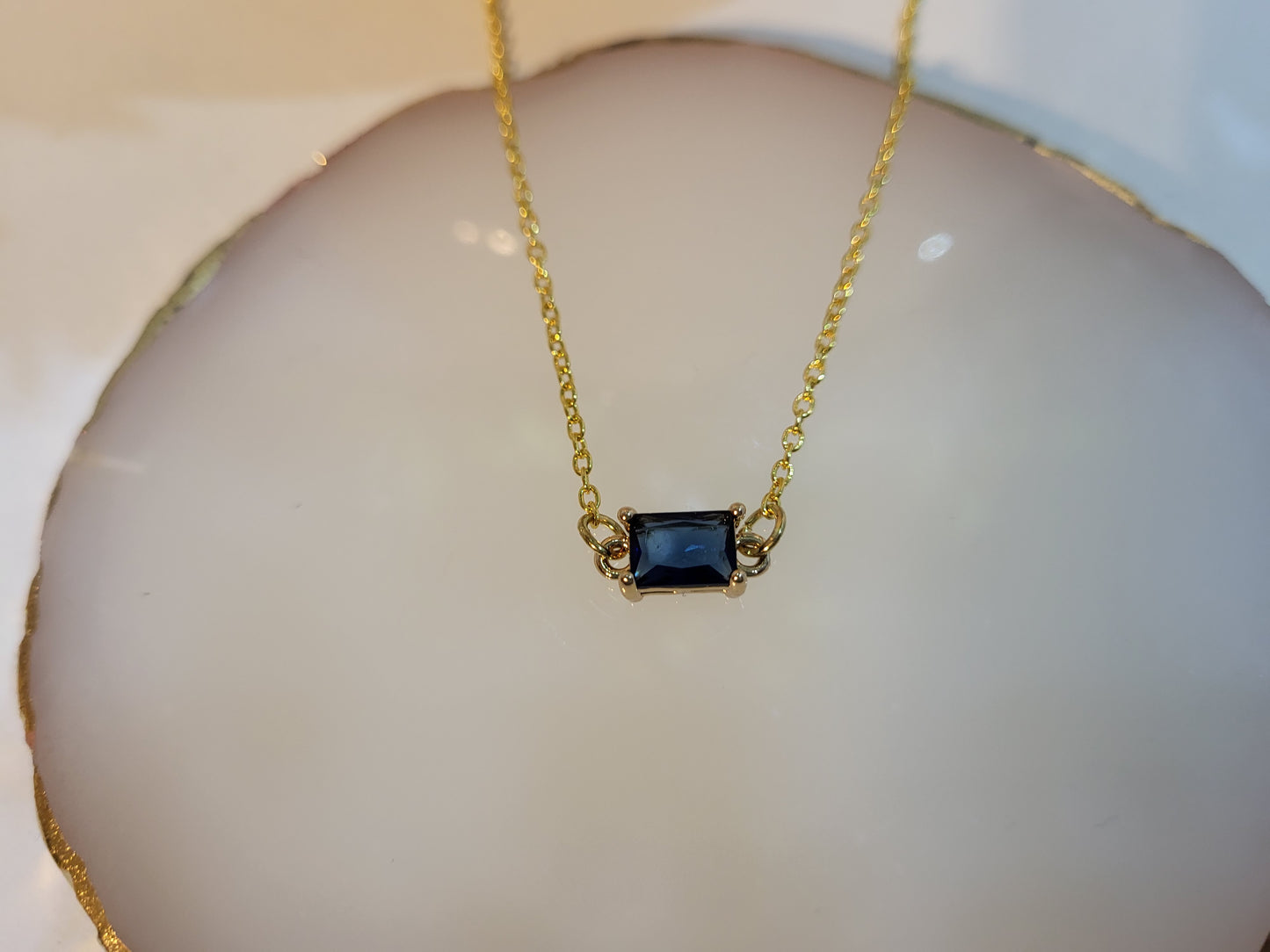 Radiant Cut Gold CZ Necklaces