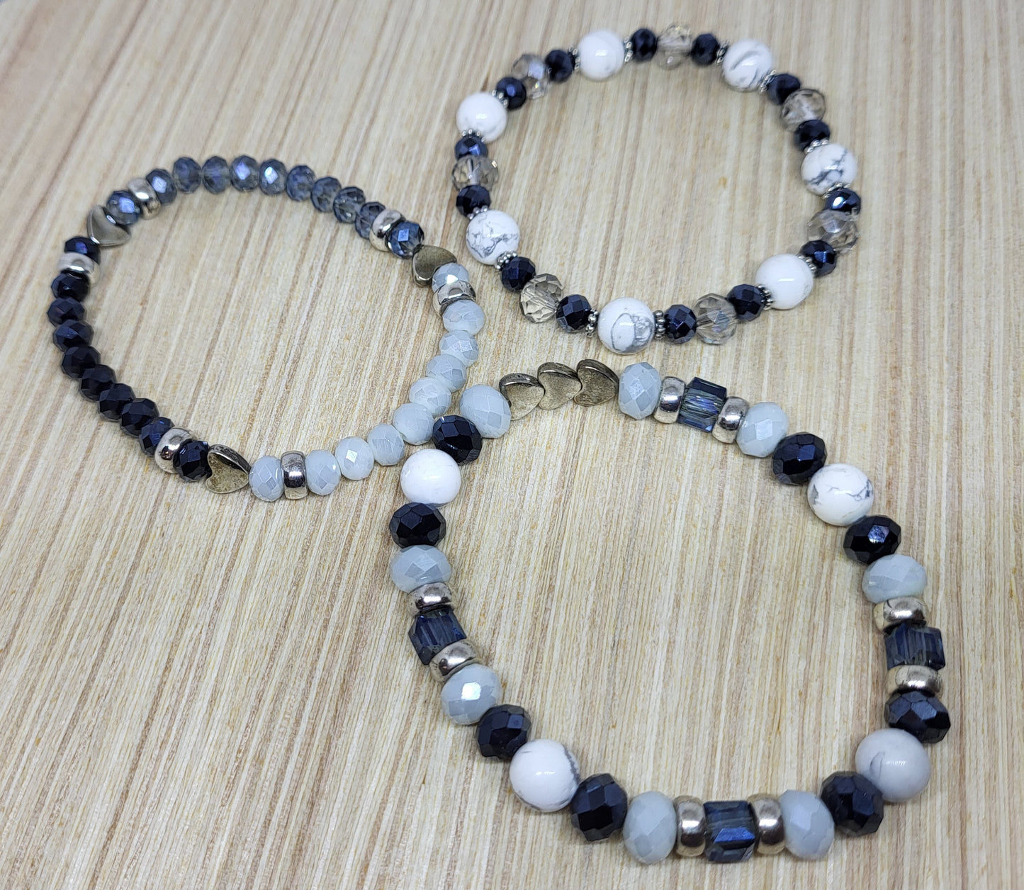 Dusty Gray Marble Bracelet Set