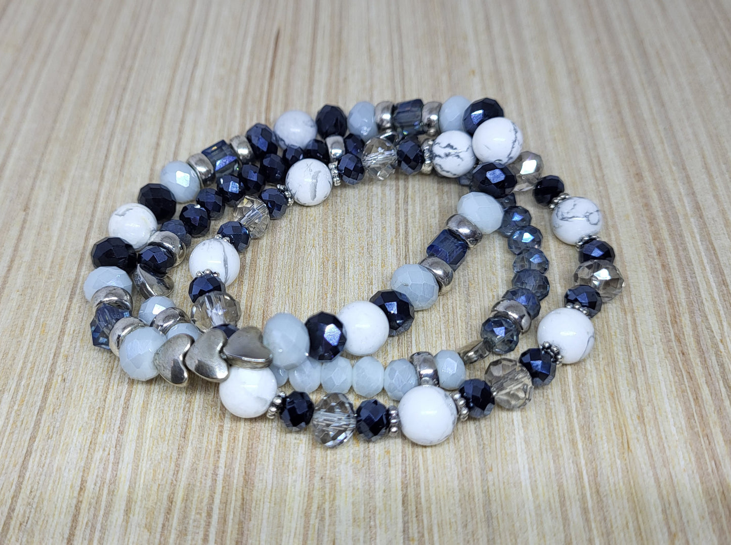 Dusty Gray Marble Bracelet Set