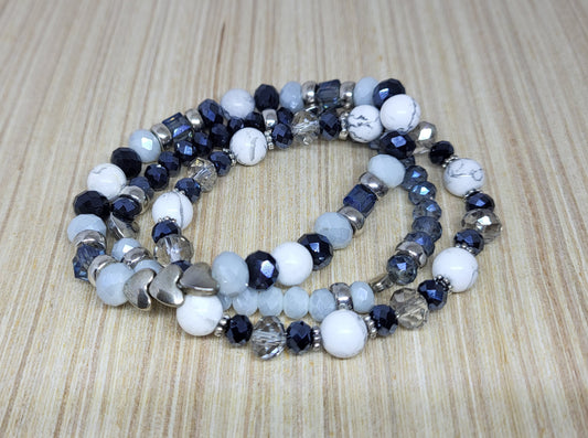 Dusty Gray Marble Bracelet Set