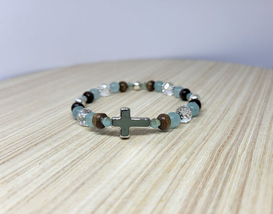 Jaded Ocean Cross Bracelet