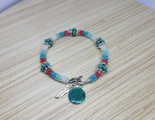 Boho Beaded Bangle Bracelet