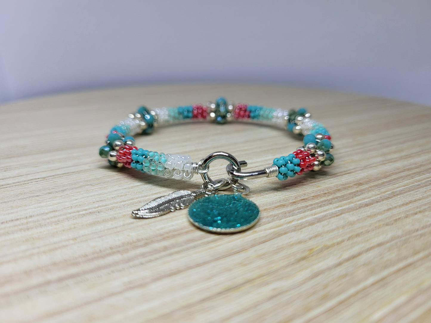 Boho Beaded Bangle Bracelet