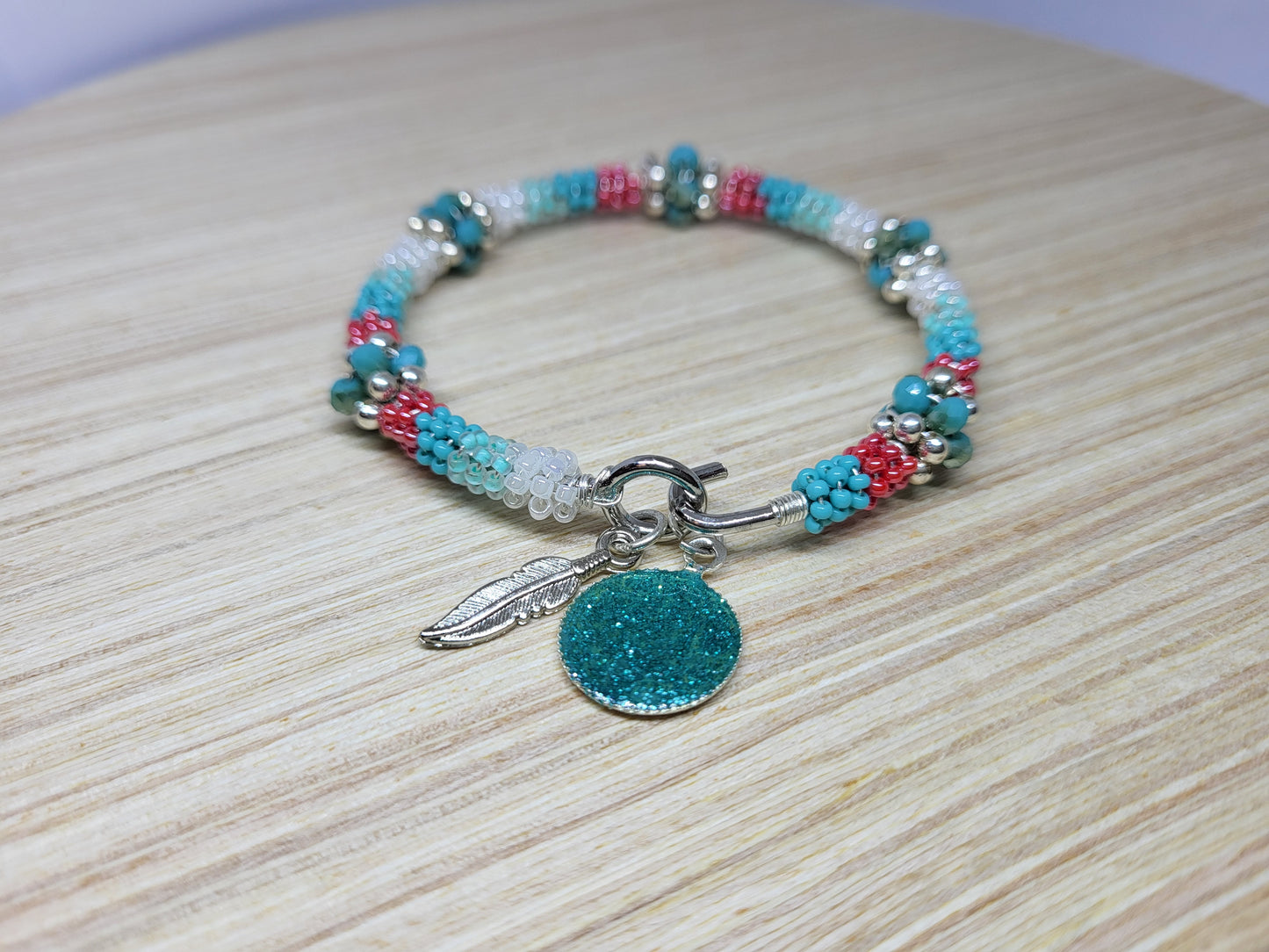 Boho Beaded Bangle Bracelet