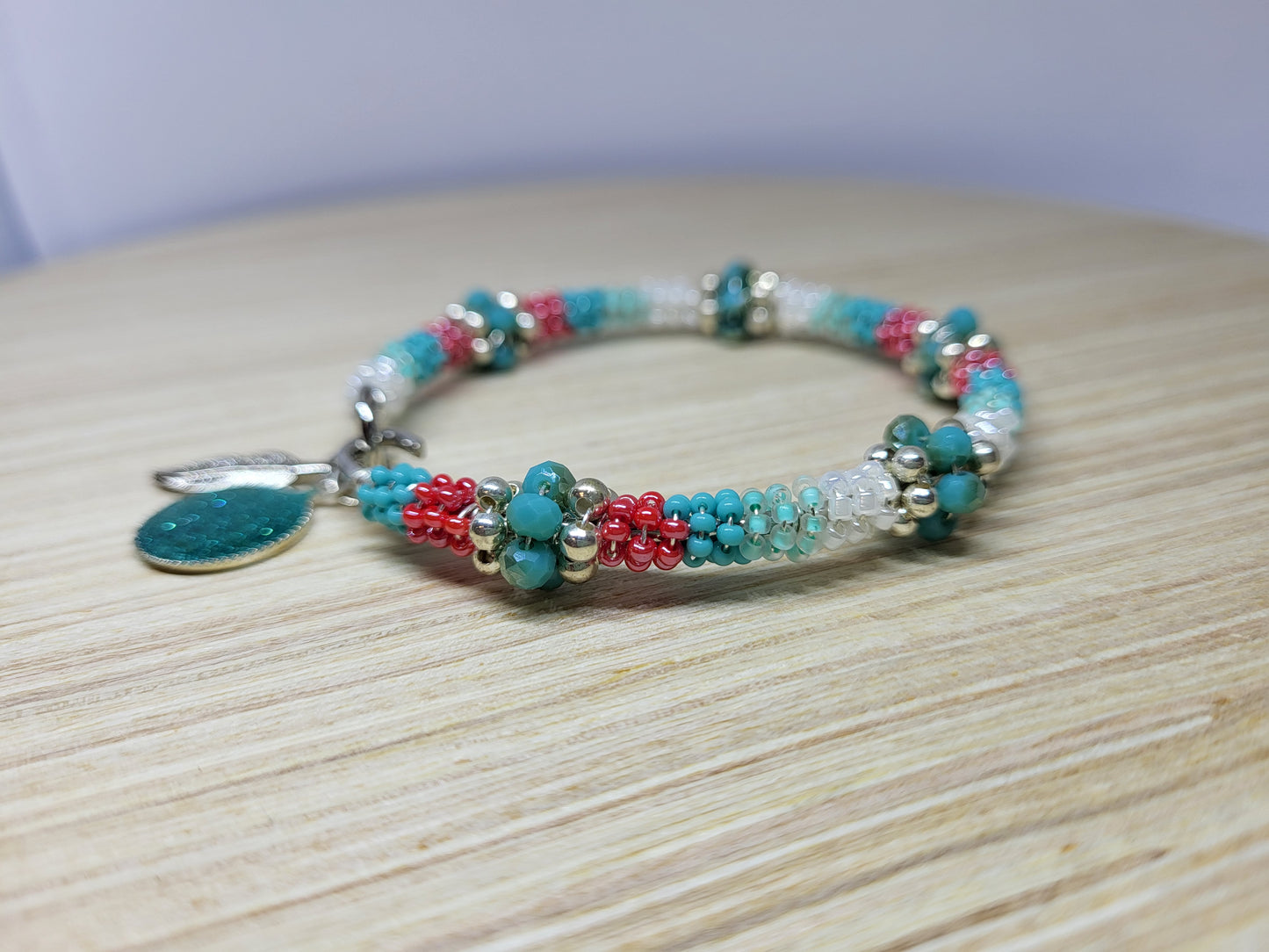 Boho Beaded Bangle Bracelet