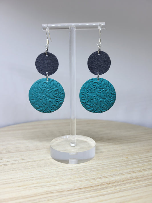 Leather & Clay Earrings