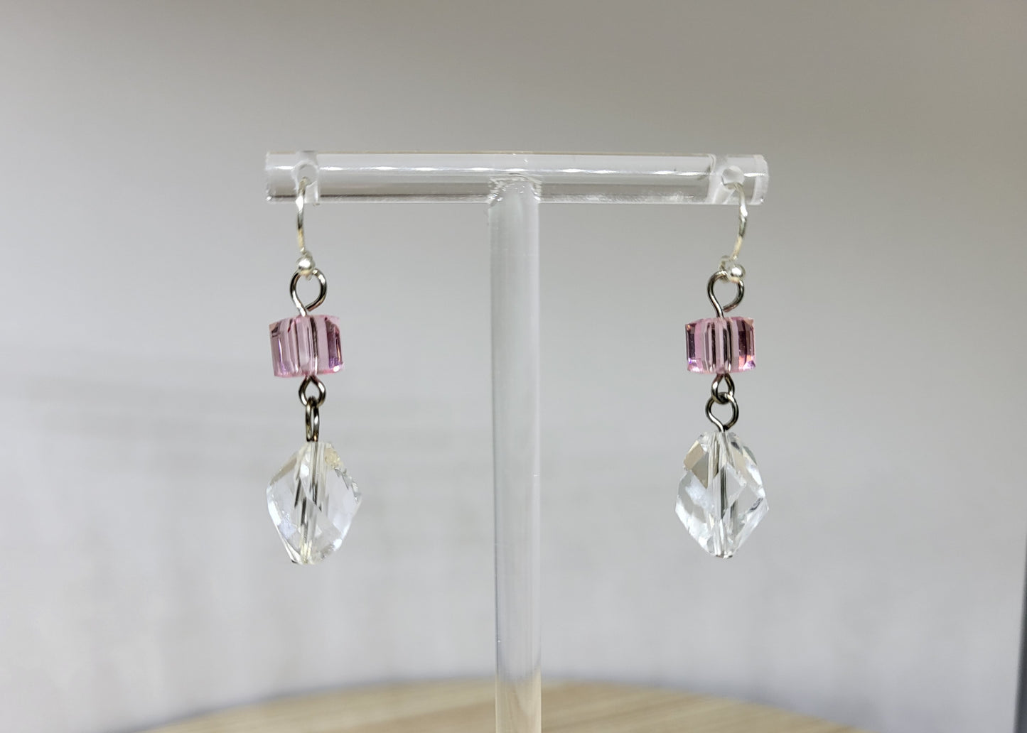 Pink Ice Crystal Earrings