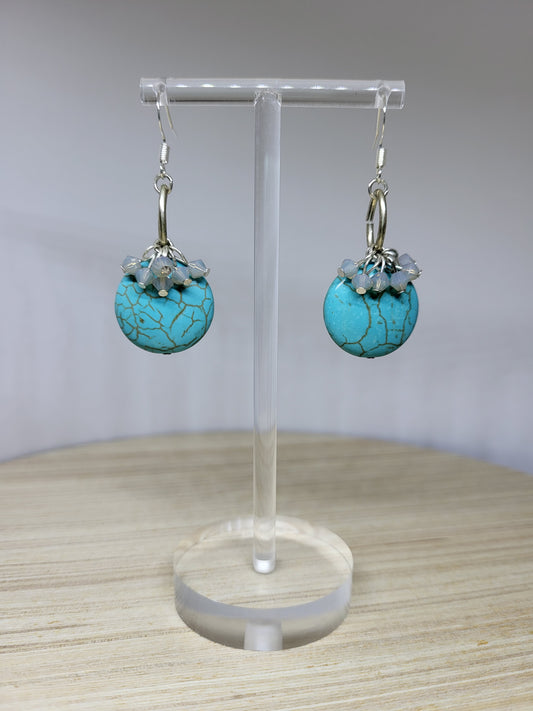Turquoise & Opal Crystal Earrings