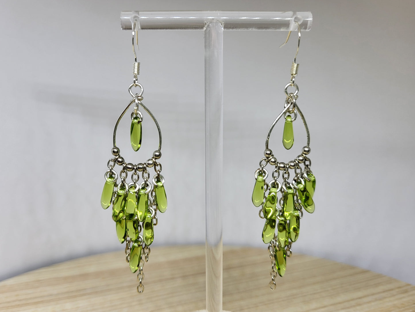 Lime Green Chandelier Earrings