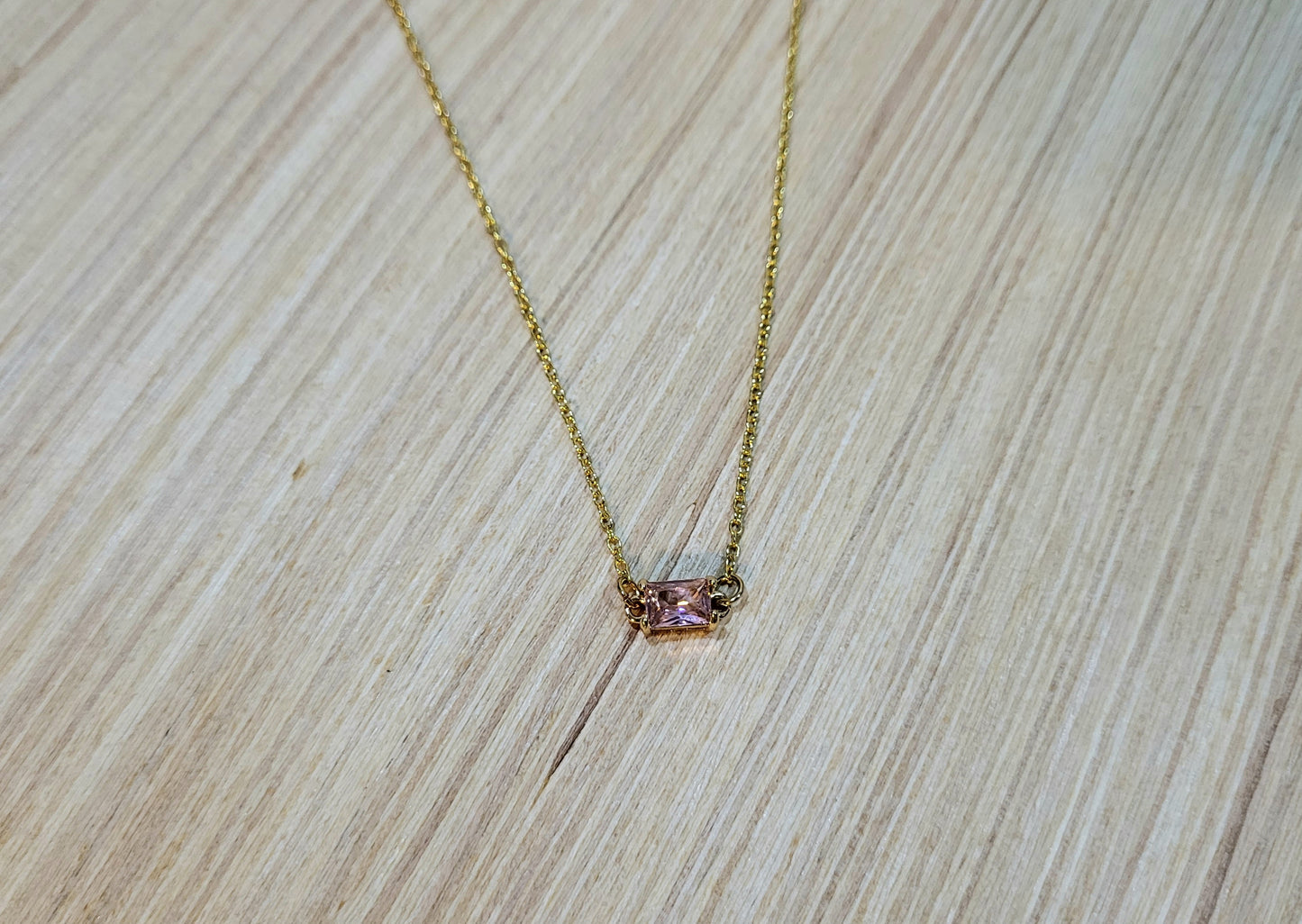 Radiant Cut Gold CZ Necklaces