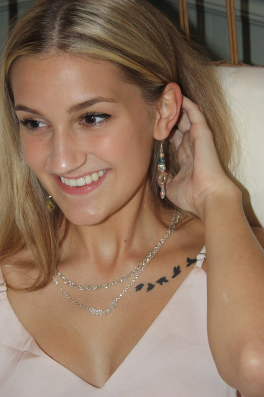 Crystal Cluster Layering Necklace Set